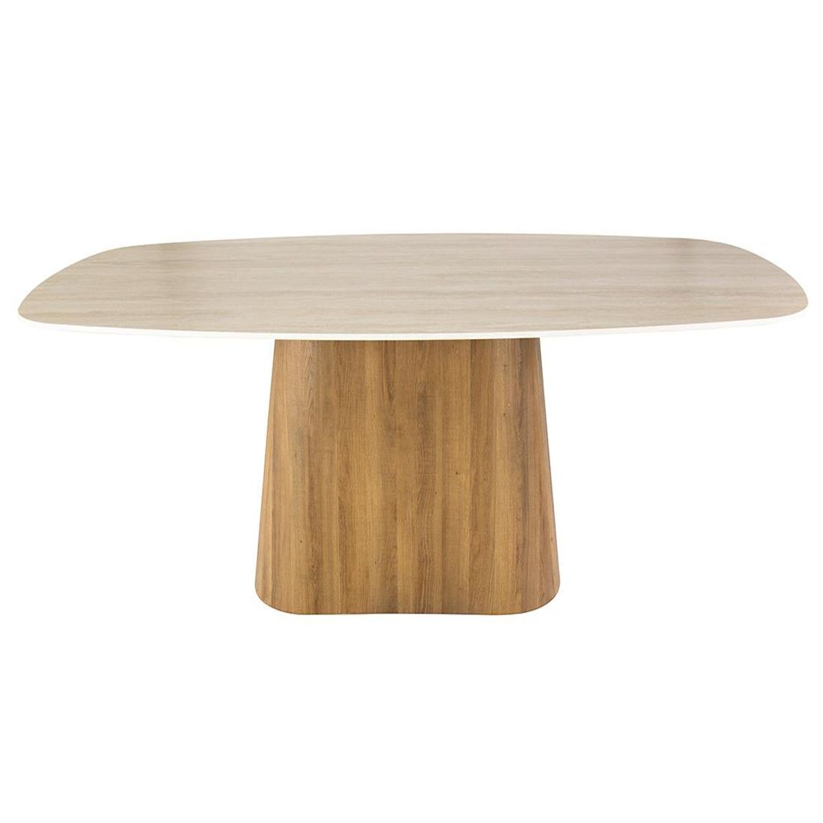 LISA DESIGN Amara - table à manger - plateau effet travertin - 4 à 8 personnes