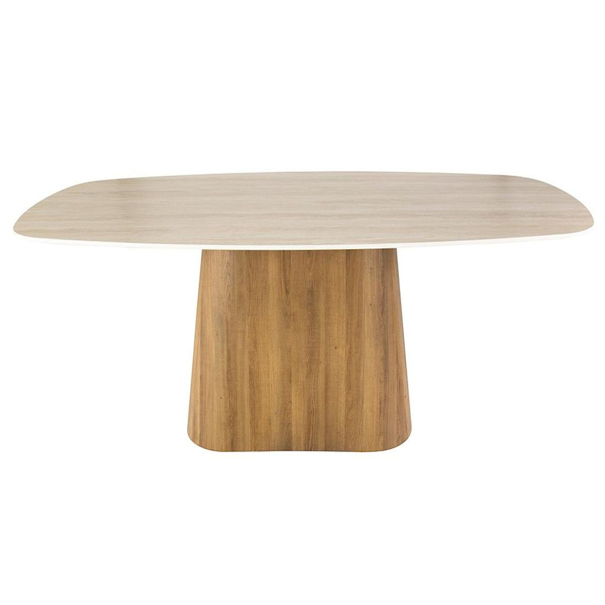 LISA DESIGN Amara - table à manger - plateau effet travertin - 4 à 8 personnes