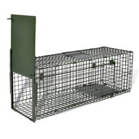 Outsunny Piège cage de capture pliante pour petits animaux type lapin rat -  2 portes poignée 81 x 26 x 34,5 cm acier gris