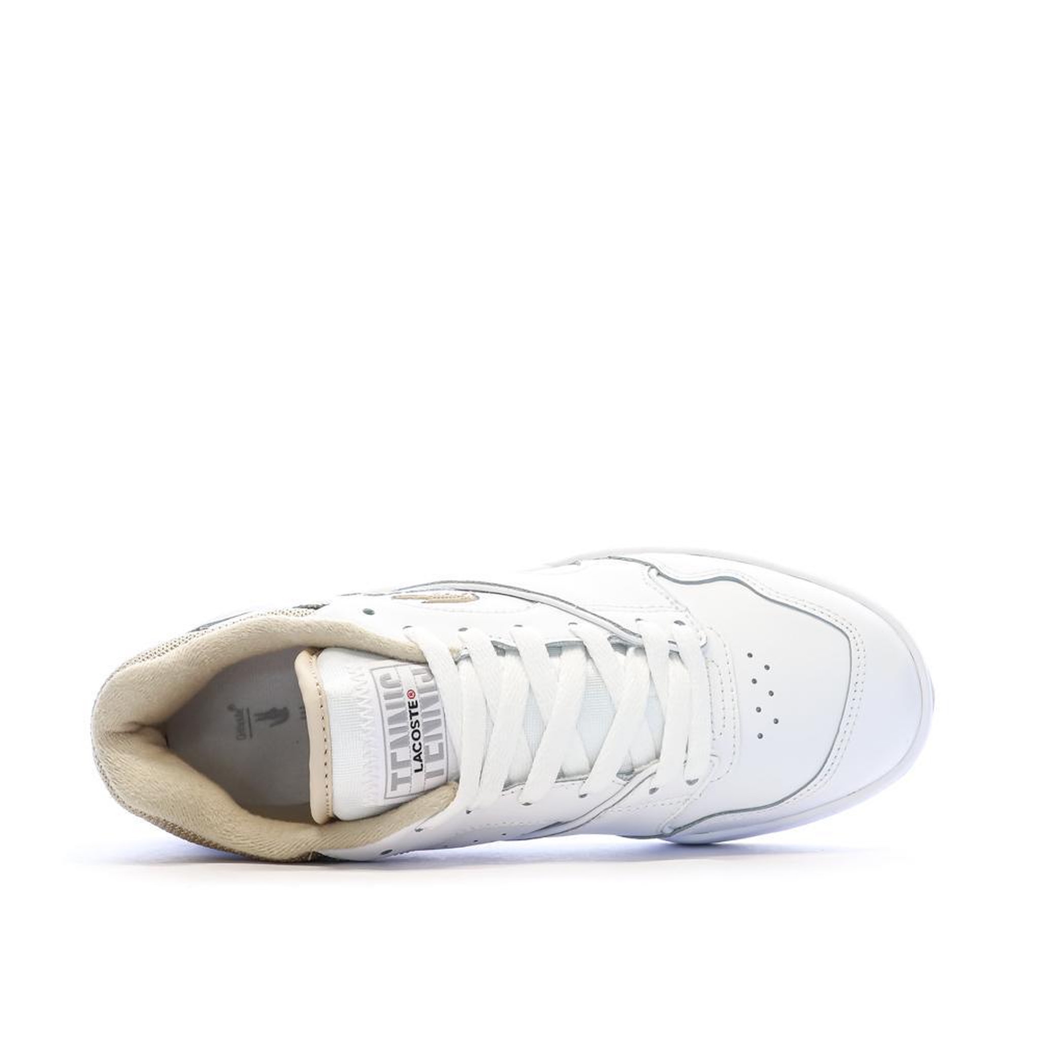 Voir la diapositive 4 : Lacoste Baskets Blanc/Camel Femme Lacoste Lineshot