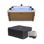 MSpa Spa rigide 6 places hydromassages. 4 coussins avec housse de protection. OSLO AMBER. beige. L 160 x P 160 x H 65 cm