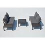 Voir la diapositive 3 : CONCEPT USINE Salon de jardin 4 places en aluminium et acier gris foncé LOLEA