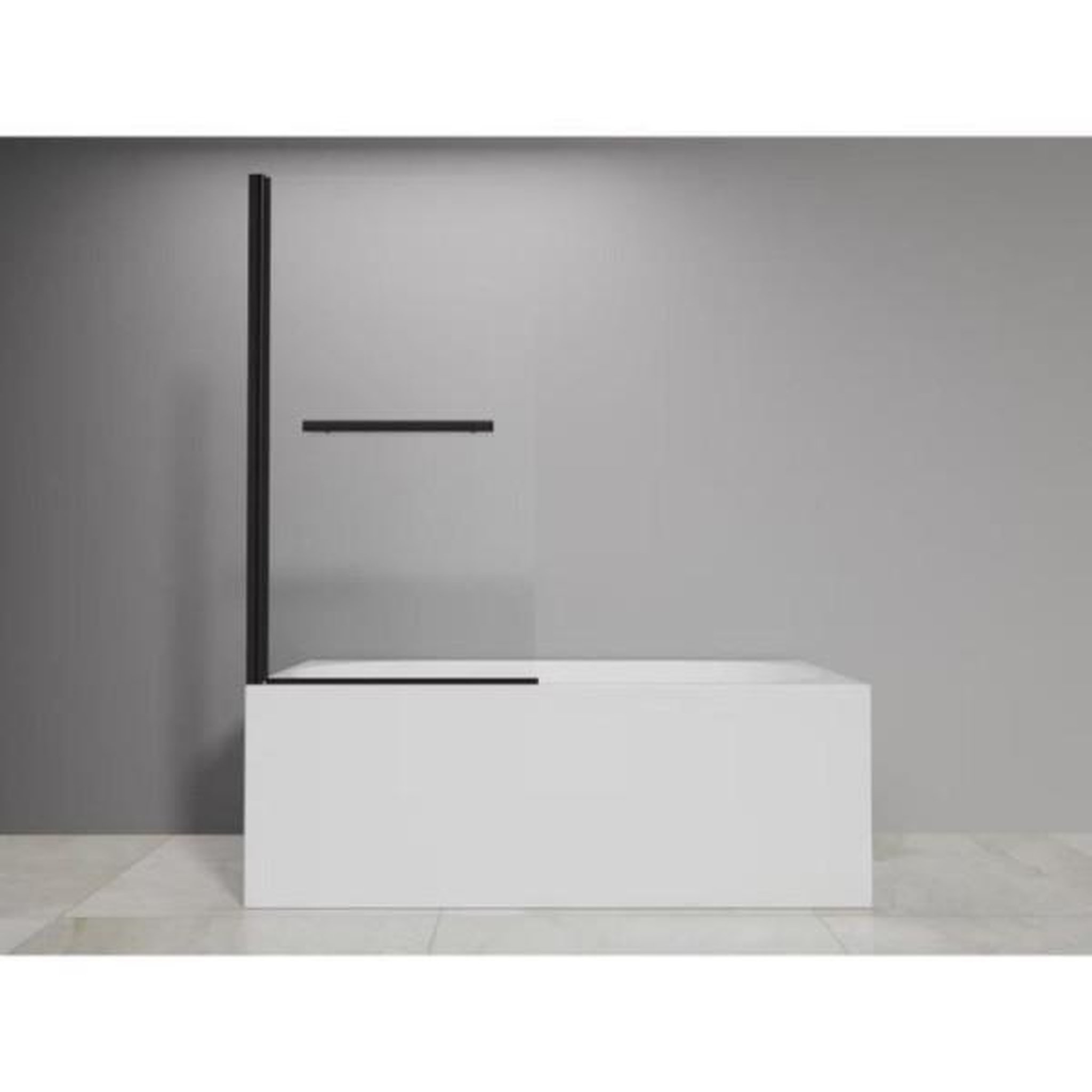 MARKET24 Pare baignoire 1 volet + porte serviettes - HOME GENERATION - Mila noir - 80 x 140 cm