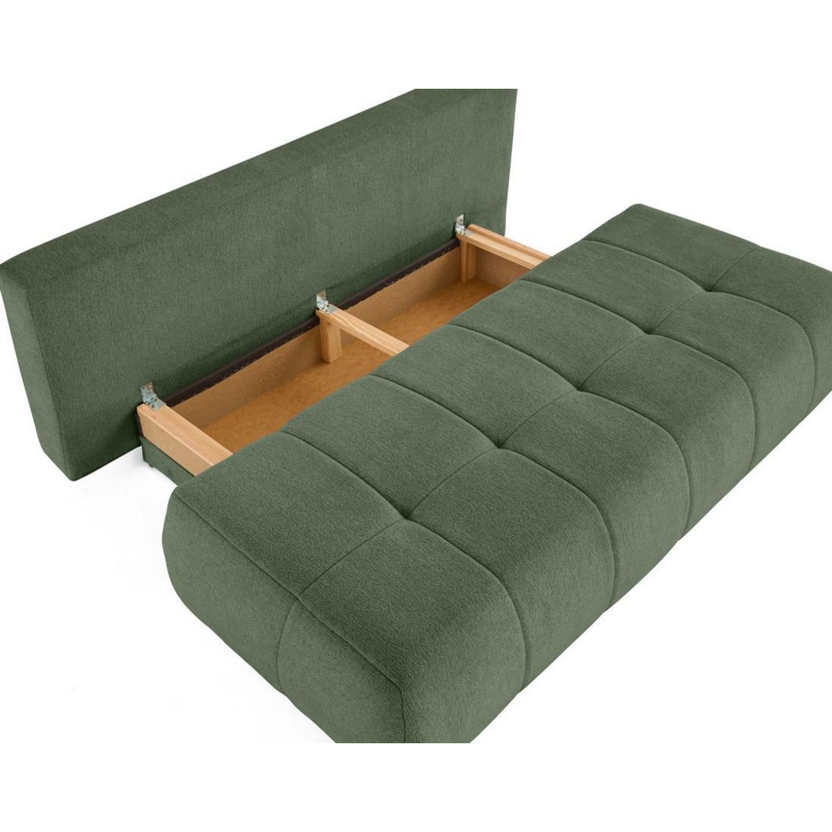BEST MOBILIER Bowie - canapé 3 places convertible coffre + coussin rond inclus en tissu texturé