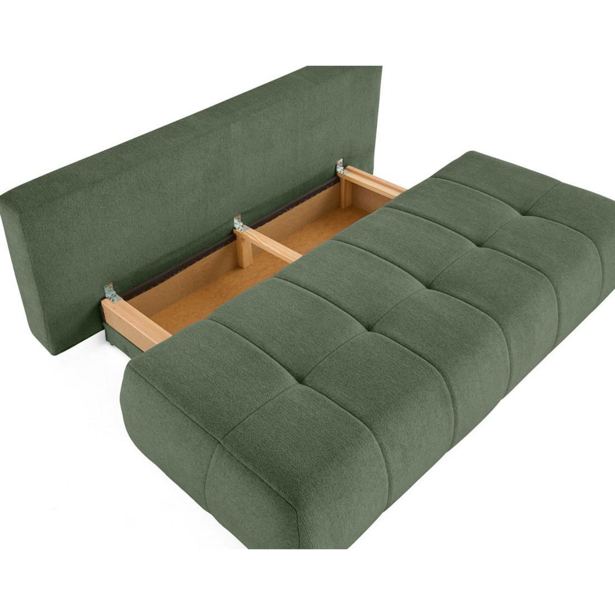 BEST MOBILIER Bowie - canapé 3 places convertible coffre + coussin rond inclus en tissu texturé