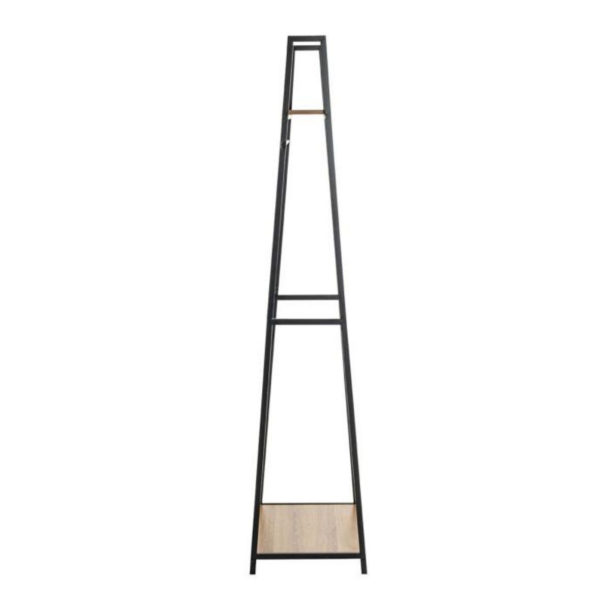 Paris Prix Portant à Vêtements Design  Miranda  166cm Chêne Foncé & Noir