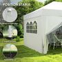 Voir la diapositive 6 : OUTSUNNY Tonnelle barnum pliant pop-up 5,9L x 2,95l x 2,85H m 6 parois latérales amovibles 4 fenêtres sac de transport blanc