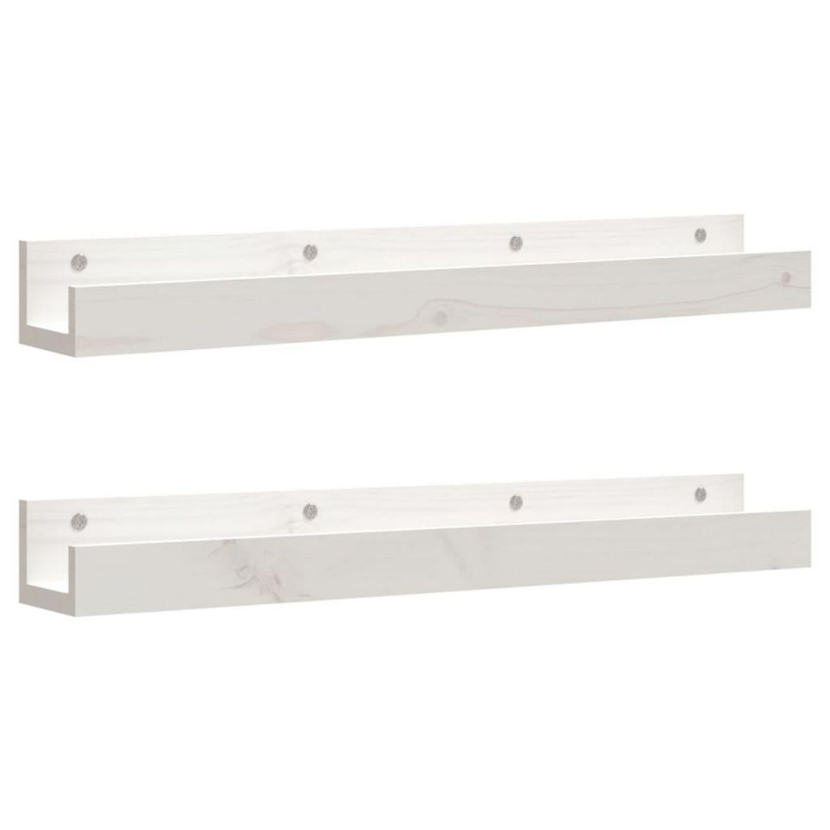VIDAXL Etageres murales 2 pcs Blanc 80x12x9 cm Bois de pin massif