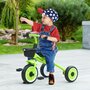 Voir la diapositive 2 : HOMCOM Tricycle enfant multi-équipé garde-boue sonnette panier pédales antidérapantes siège réglable avec dossier métal vert