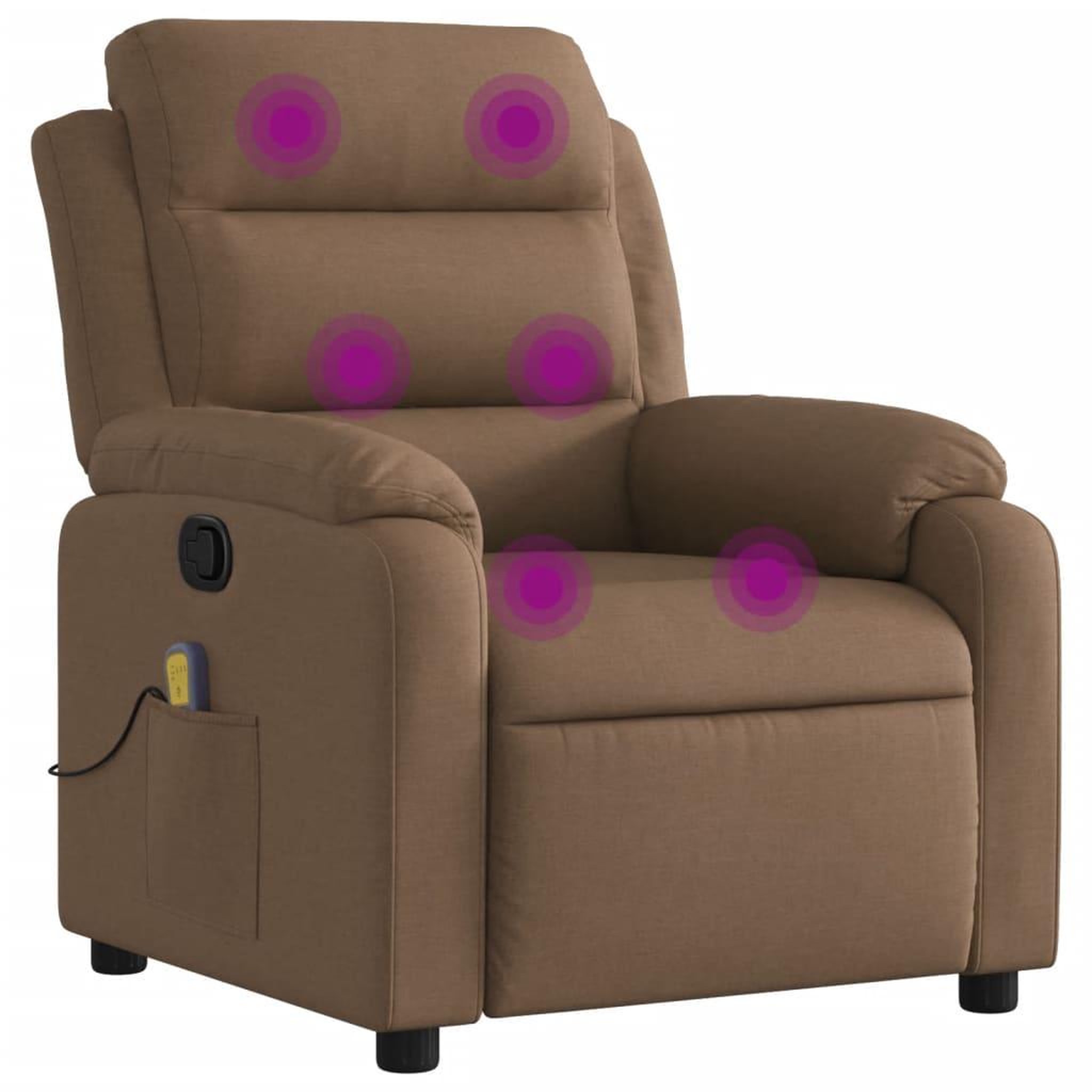 Voir la diapositive 2 : VIDAXL Fauteuil de massage inclinable Marron Tissu