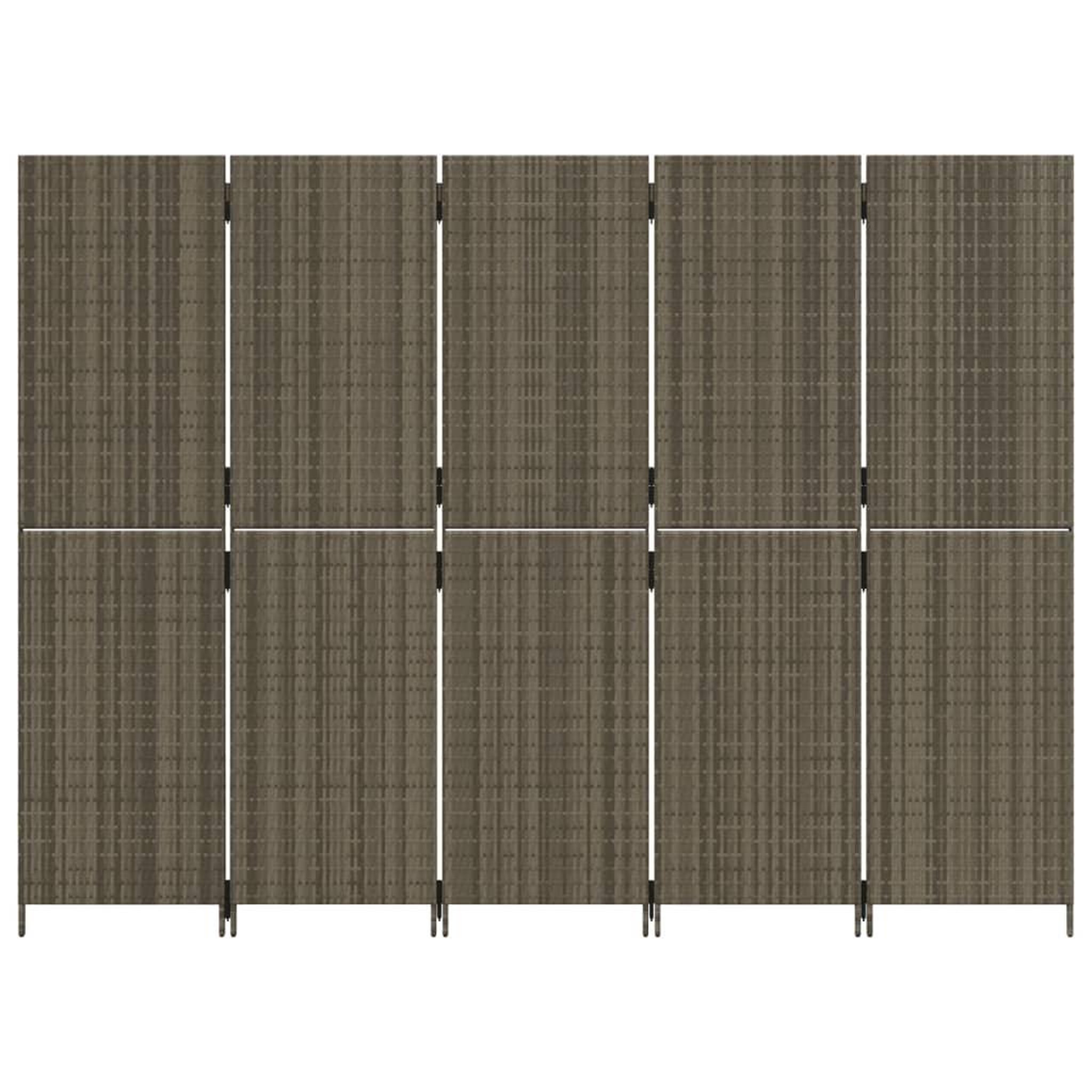 Voir la diapositive 5 : VIDAXL Cloison de separation 5 panneaux gris resine tressee