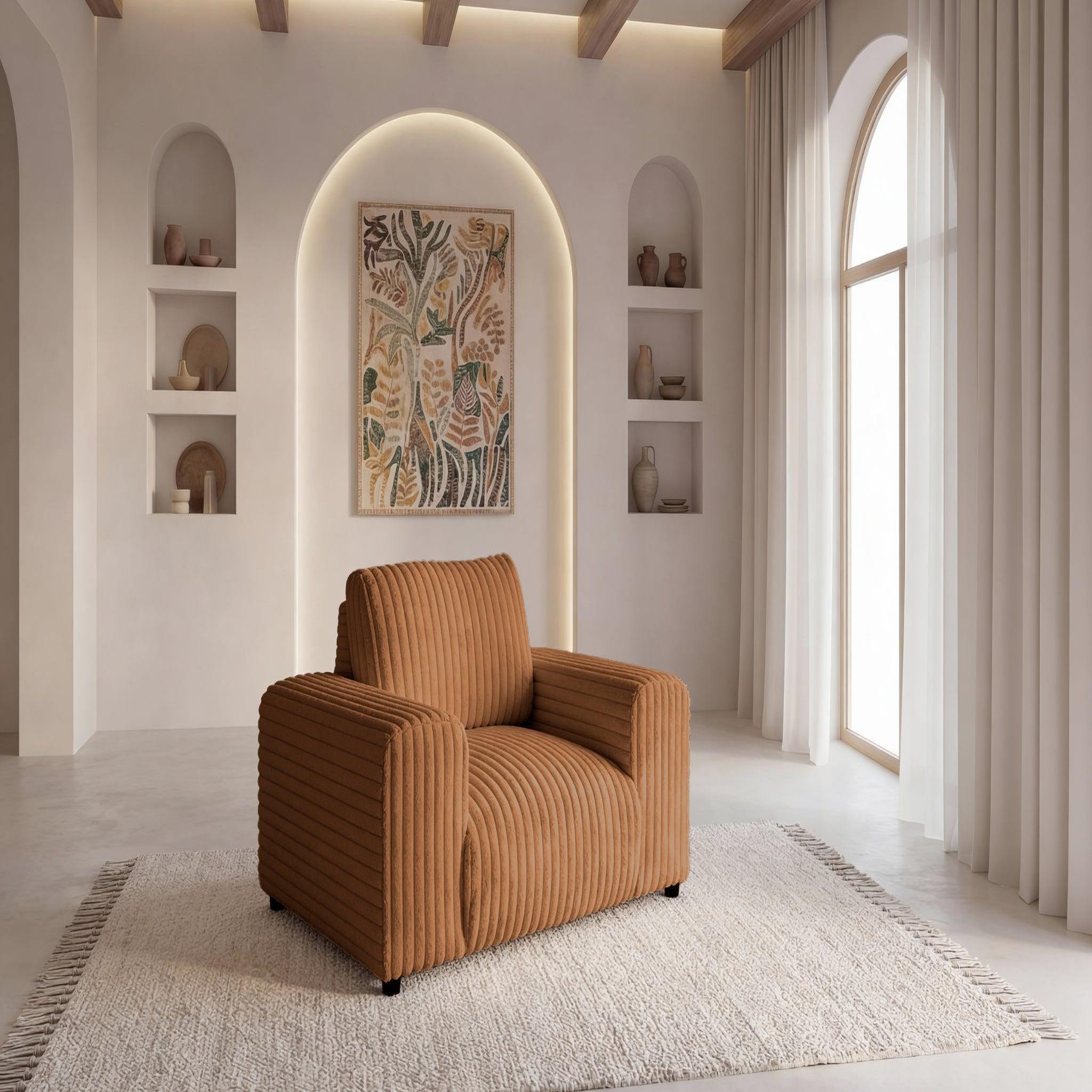 Voir la diapositive 2 : CASANOVA PARIS Caisa - fauteuil en velours côtelé