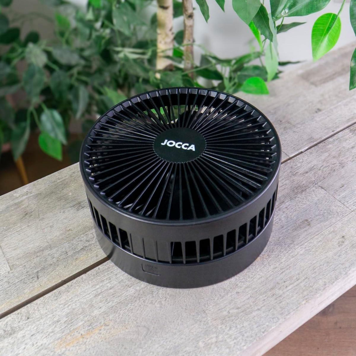 Jocca Ventilateur Silencieux Sans fil à Batterie Rechargeable USB NOIR  Pied Pliable & Télescopique Télécommande Autonomie 24h Jocca