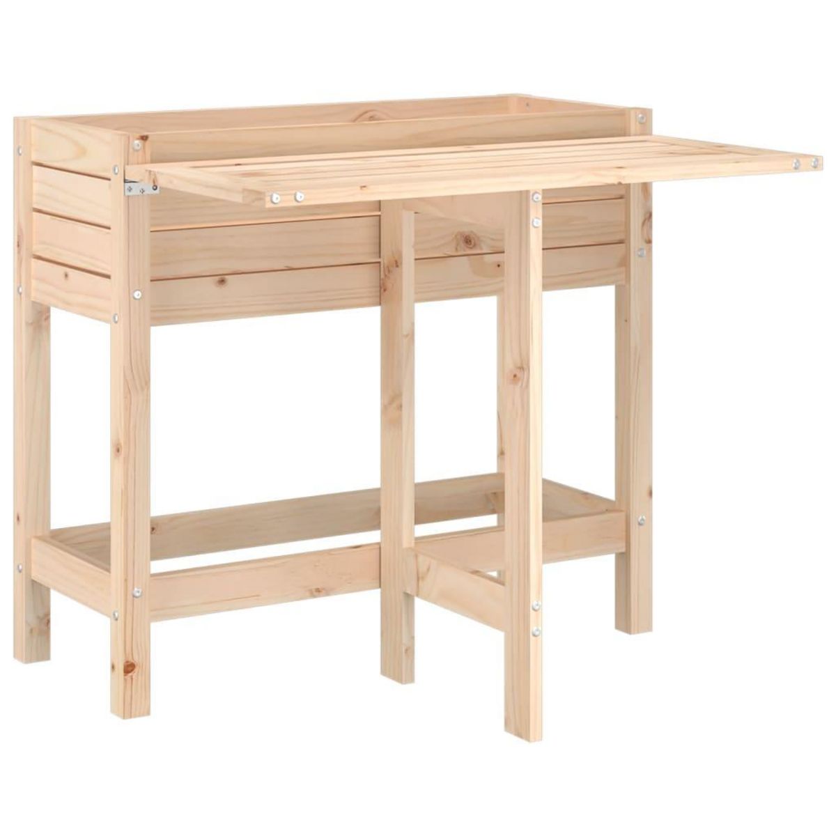VIDAXL Jardiniere avec dessus de table pliable bois de pin massif