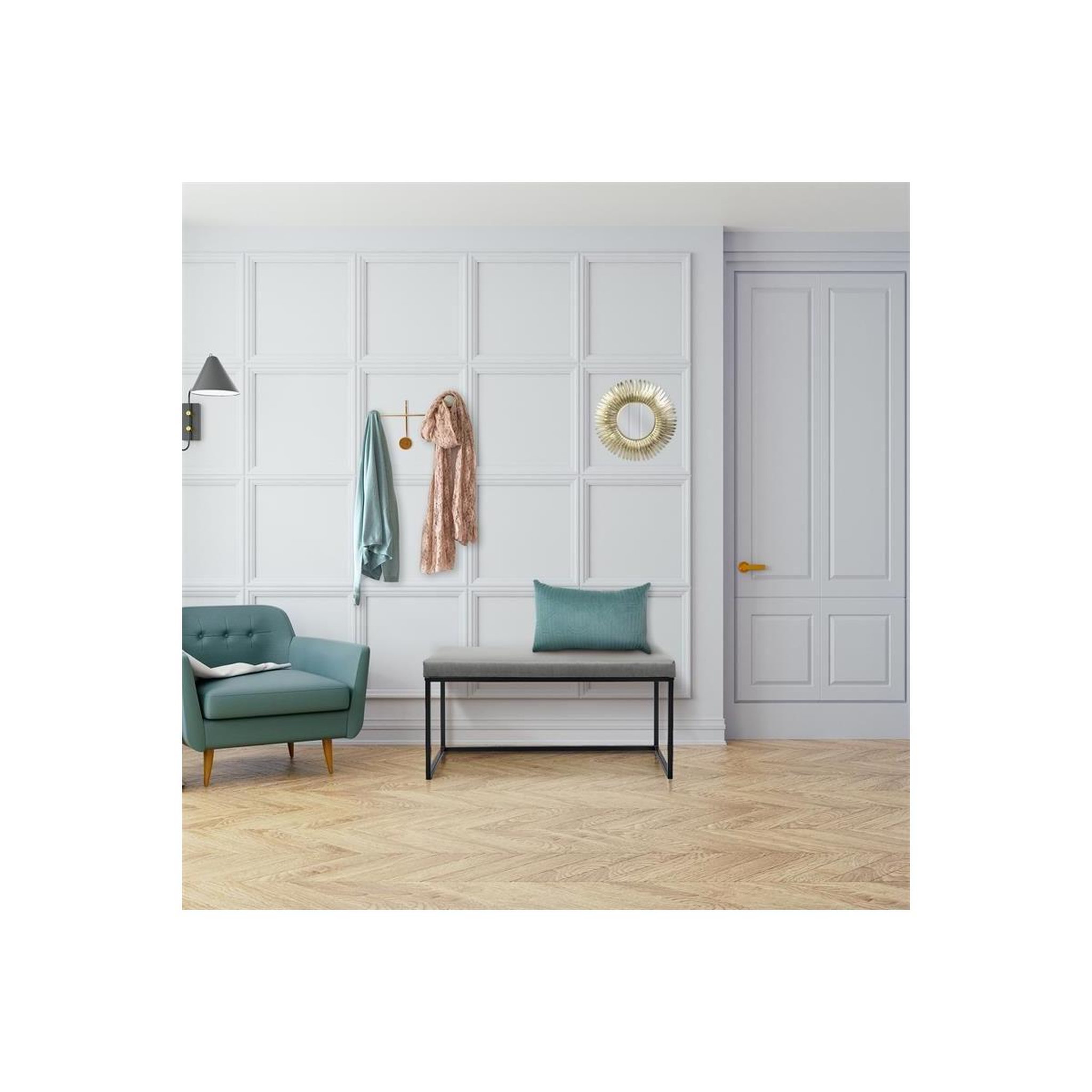 Voir la diapositive 5 : The Home Deco Factory Banc design  giulia  100cm gris