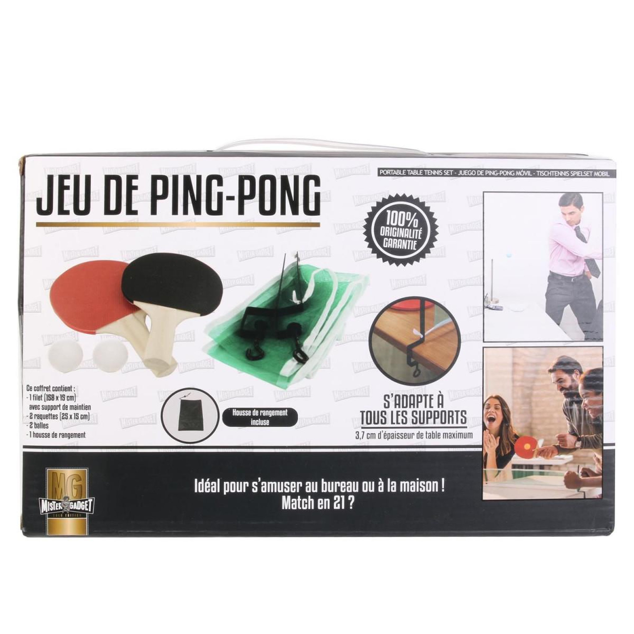 Voir la diapositive 3 : MISTER GADGET Jeu de ping pong  mobile  25cm rouge & vert