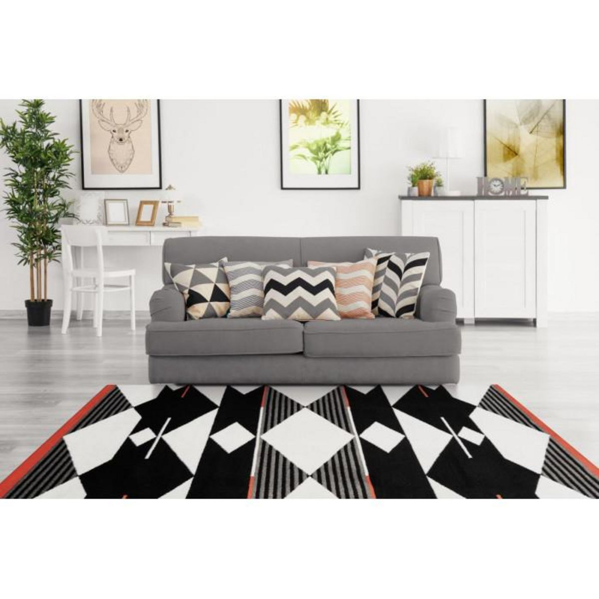 Paris Prix Tapis Ethnique à Poils Courts  Broadway V  Noir