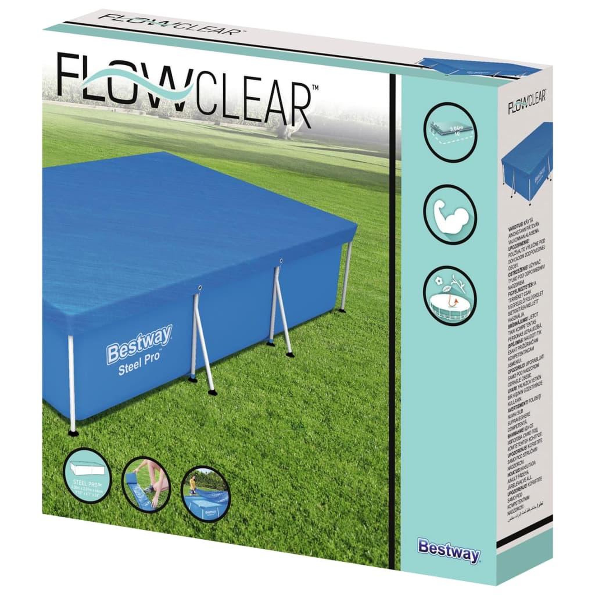 Voir la diapositive 2 : BESTWAY Bestway couverture de piscine flowclear 304x205x66 cm