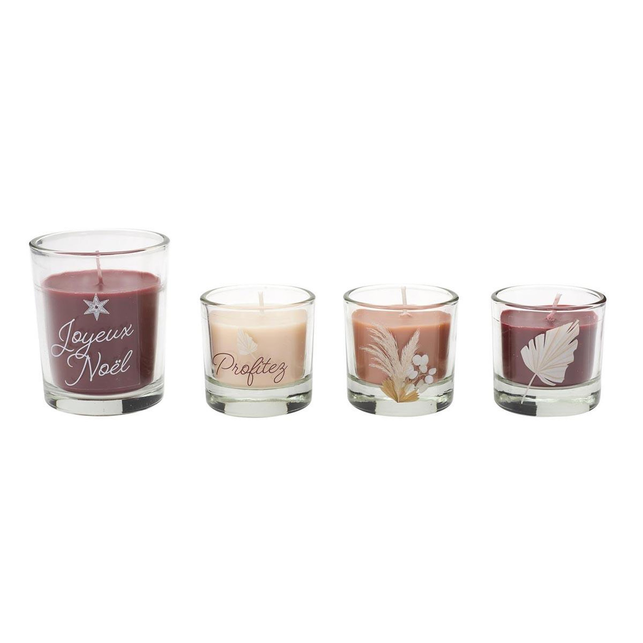 Voir la diapositive 2 : The Home Deco Factory Calendrier de l'avent 24 bougies parfumées  nature  30cm marron