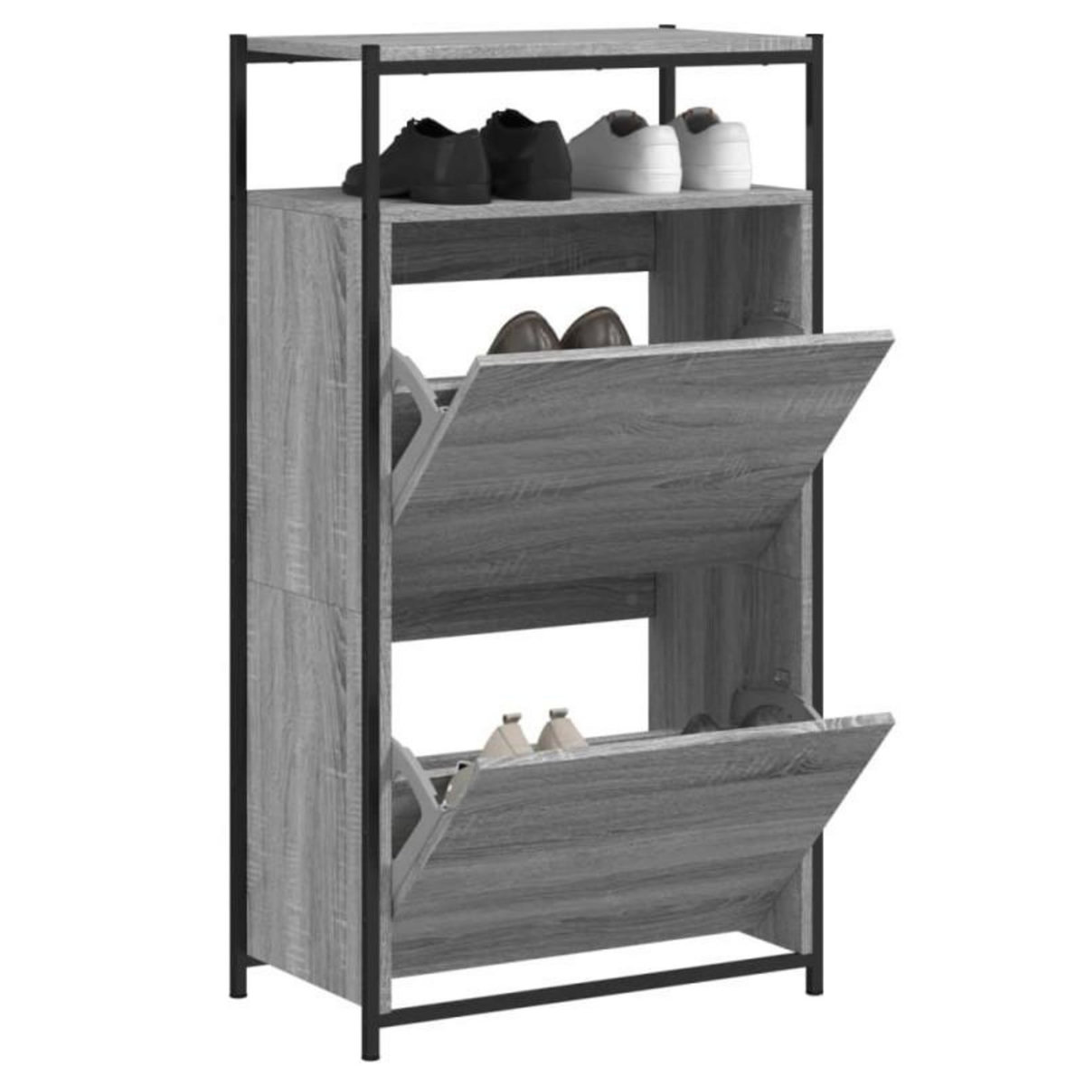 VIDAXL Armoire à chaussures Sonoma gris 60x34x112 cm Bois d ingénierie