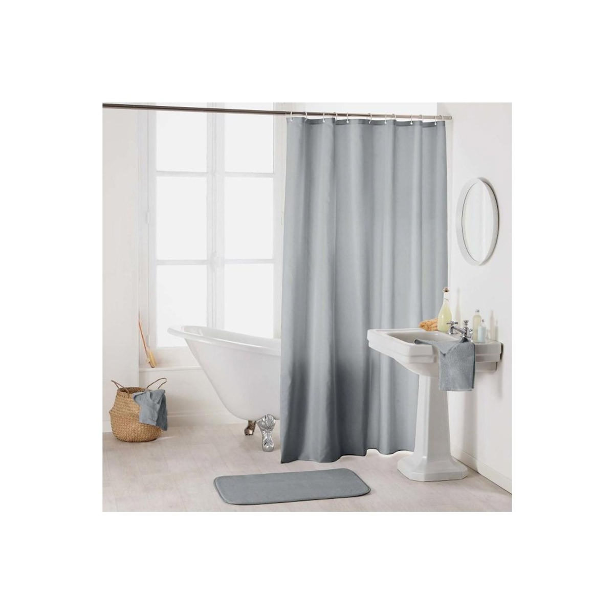 Paris Prix Rideau de Douche Uni  Essencia  180x200cm Gris