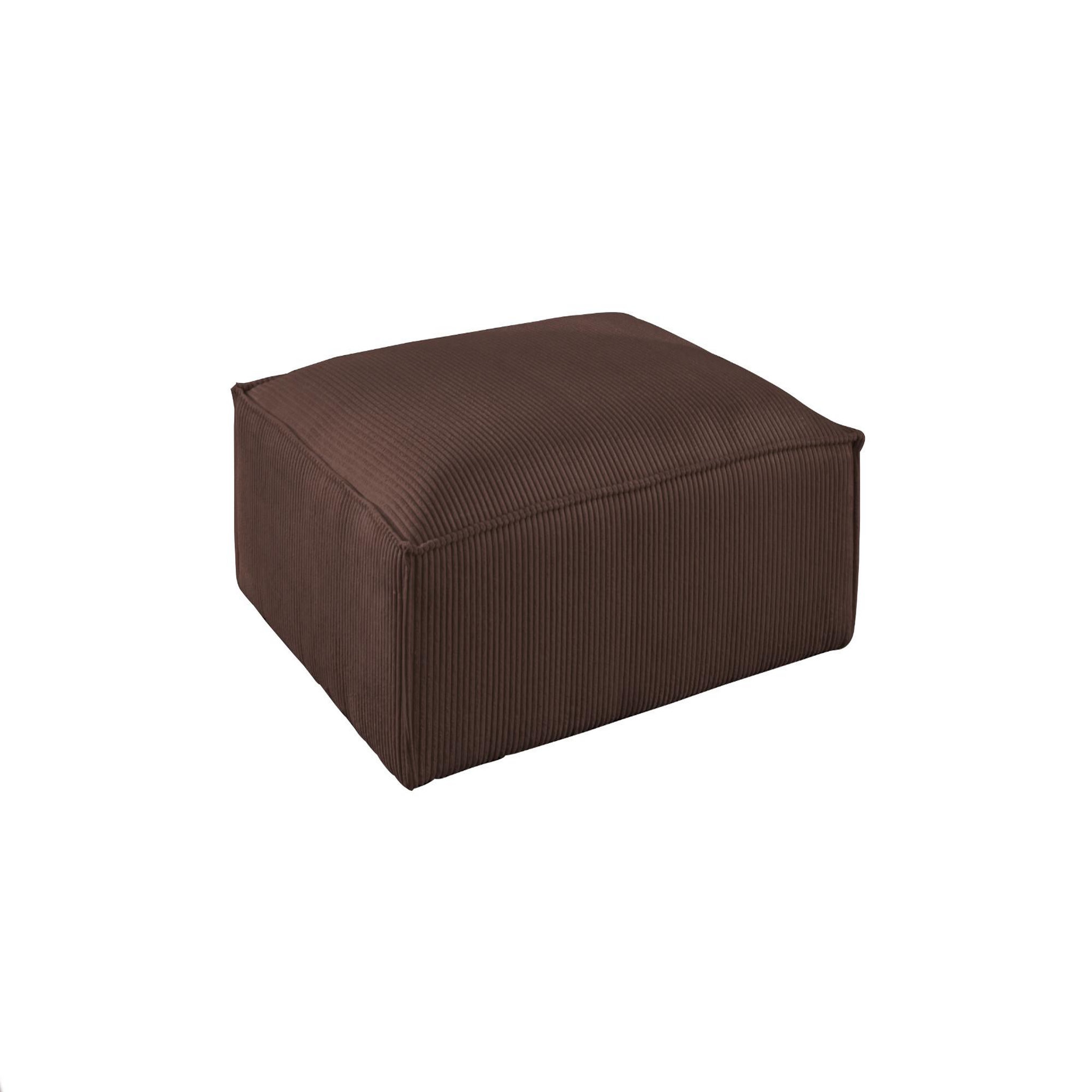 Voir la diapositive 1 : BEST MOBILIER Stella - pouf en velours côtelé - style contemporain