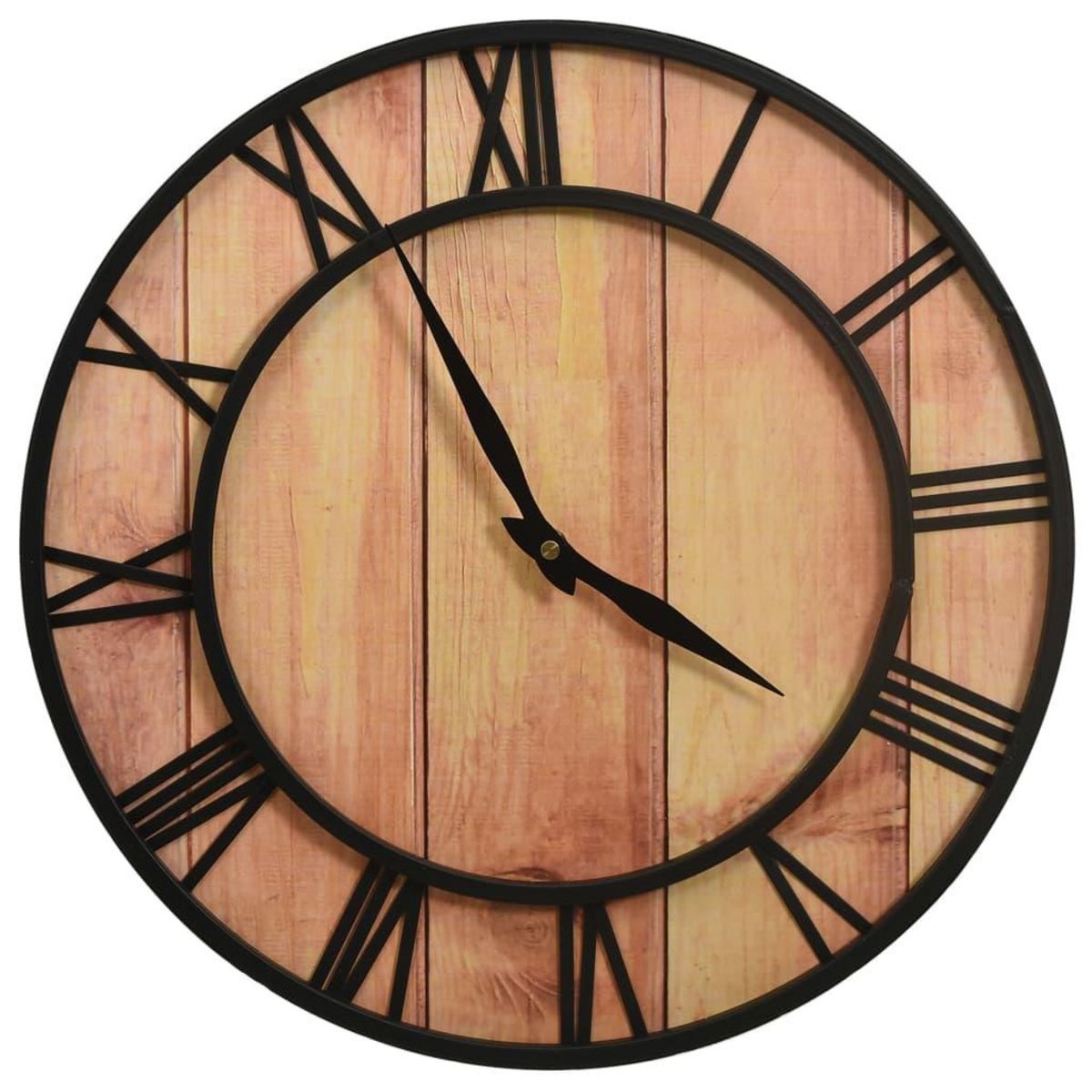 VIDAXL Horloge murale 39 cm Marron et noir MDF et fer
