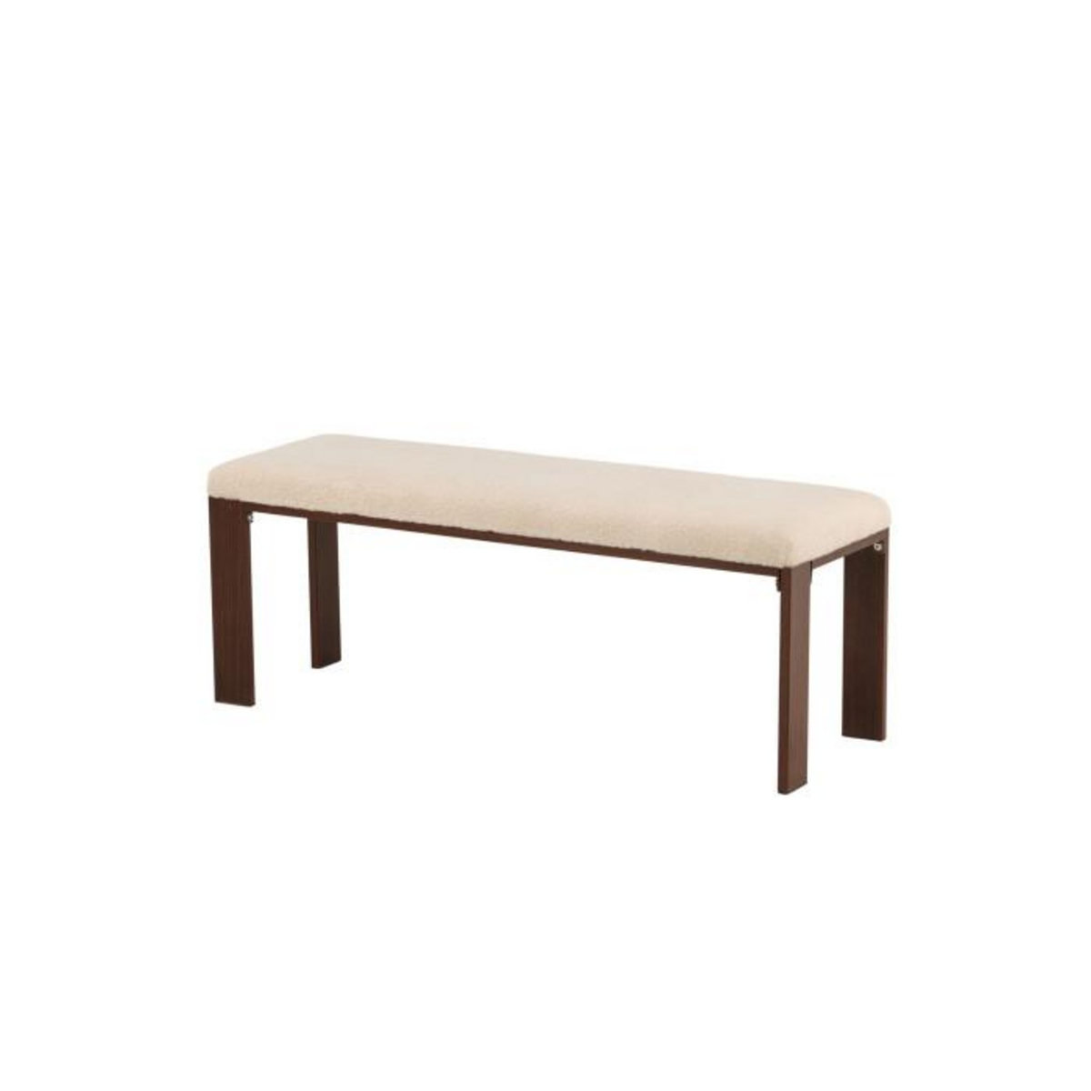 Paris Prix Banc en Tissu Polaire  Chester  120cm Blanc