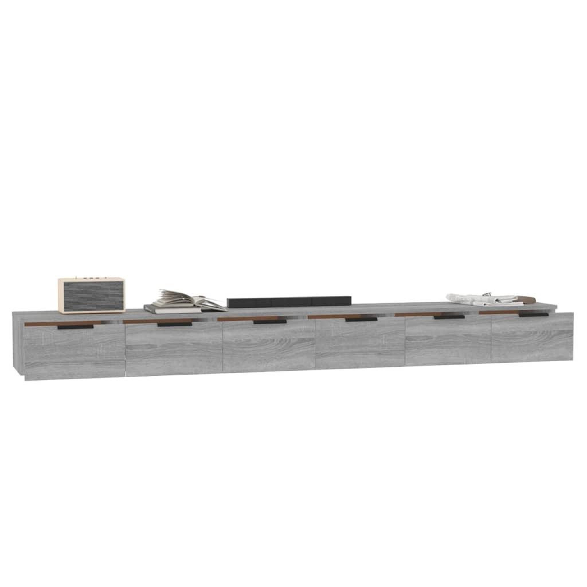 Voir la diapositive 4 : VIDAXL Armoires murales 2pcs Sonoma gris 102x30x20cm Bois d'ingenierie