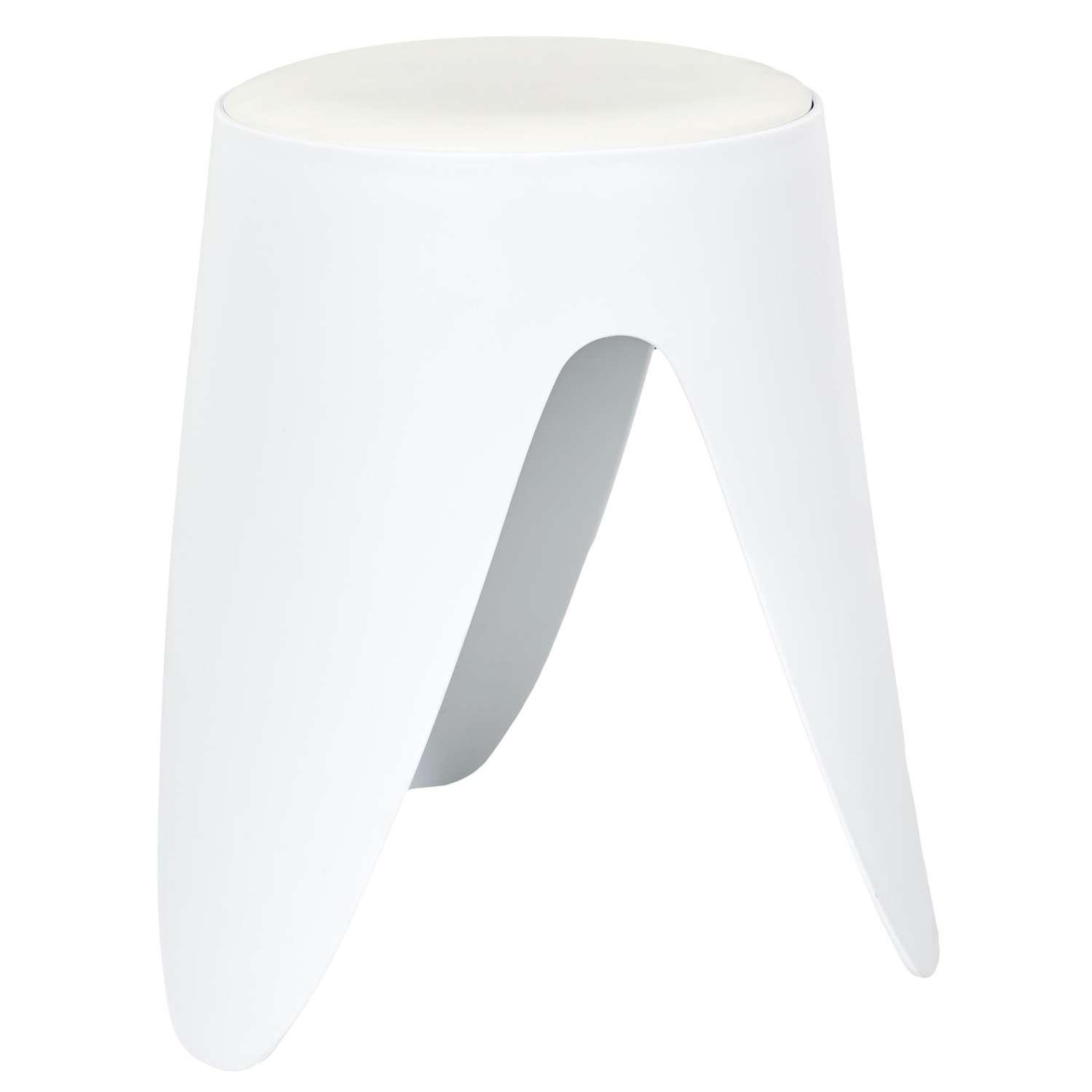 Voir la diapositive 3 : The Home Deco Factory Tabouret d'appoint empilable emma - blanc
