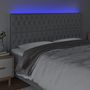 Voir la diapositive 3 : VIDAXL Tete de lit a LED Gris clair 180x7x118/128 cm Tissu