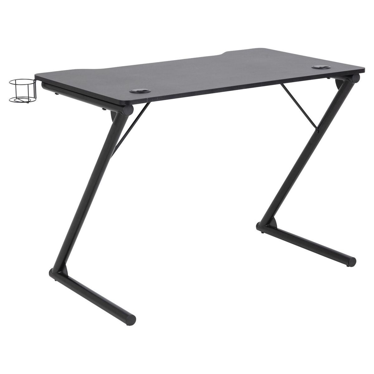 TOILINUX Bureau en MDF et métal - Gris et Noir