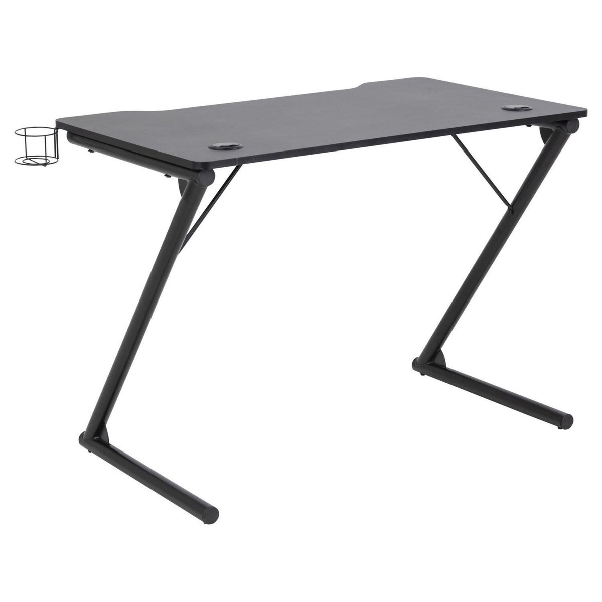 TOILINUX Bureau en MDF et métal - Gris et Noir