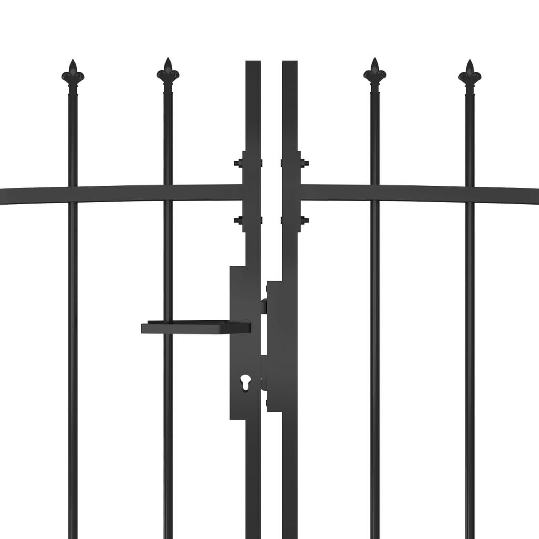 Voir la diapositive 3 : VIDAXL Portail de cloture de jardin avec dessus en lance 5x1,75 m Noir