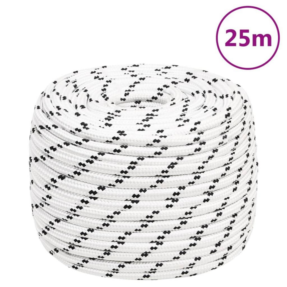 VIDAXL Corde de bateau tresse Blanc 14 mmx25 m Polyester