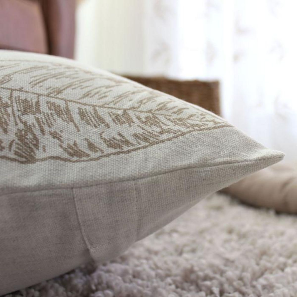 Paris Prix Coussin Déco à Motifs  Natura  40x40cm Écru & Naturel