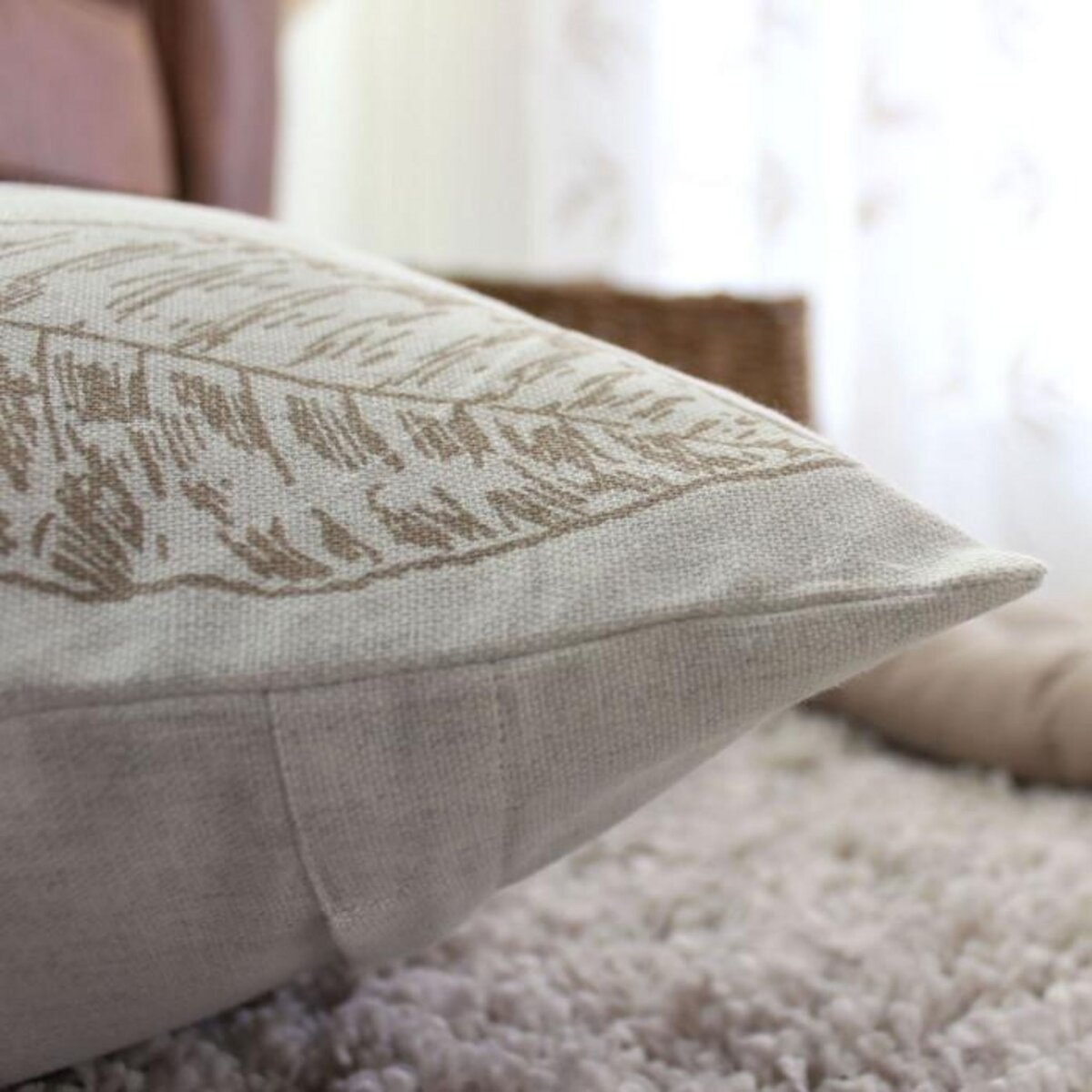 Paris Prix Coussin Déco à Motifs  Natura  40x40cm Écru & Naturel