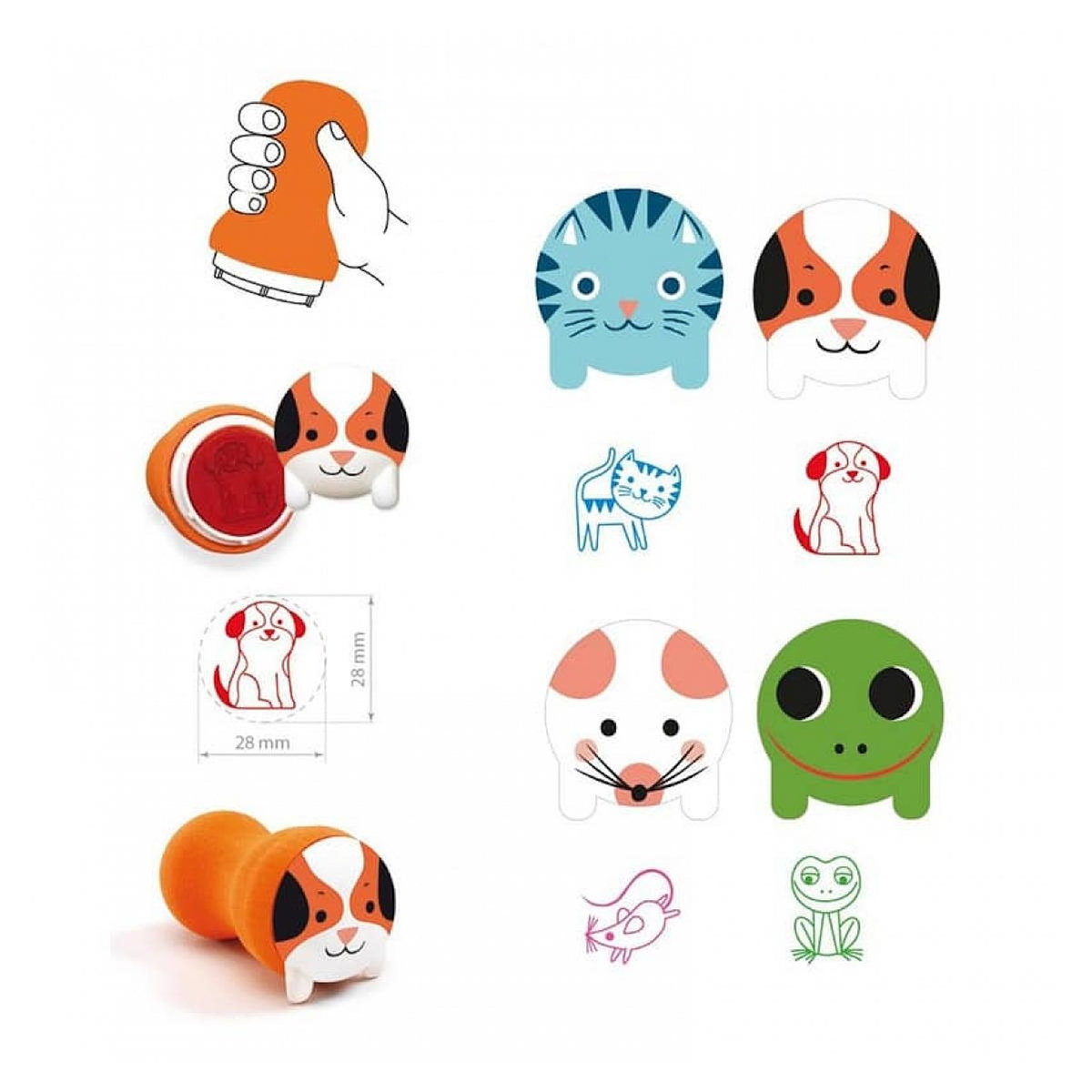 Djeco Tampons des petites mains animaux du jardin