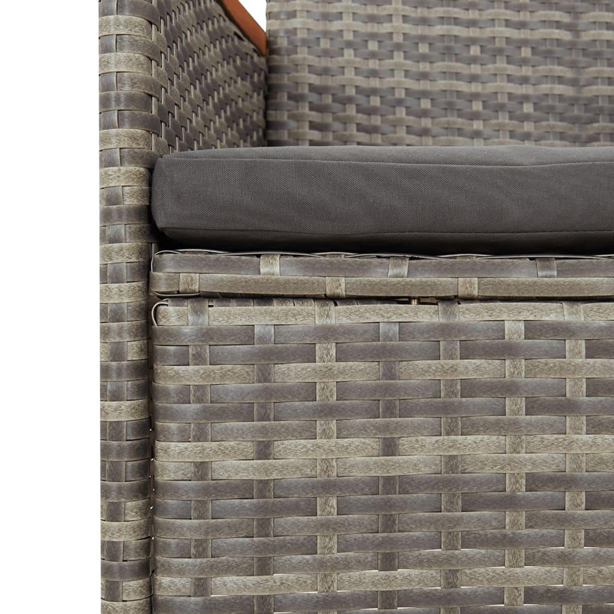 Voir la diapositive 5 : VIDAXL Ensemble a manger de jardin 11pcs avec coussins gris poly rotin