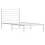 Voir la diapositive 3 : VIDAXL Cadre de lit metal sans matelas avec tete de lit blanc 75x190cm
