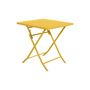 Voir la diapositive 1 : HESPERIDE Table de jardin carrée Greensboro 70 x 70 cm Moutarde - Hespéride