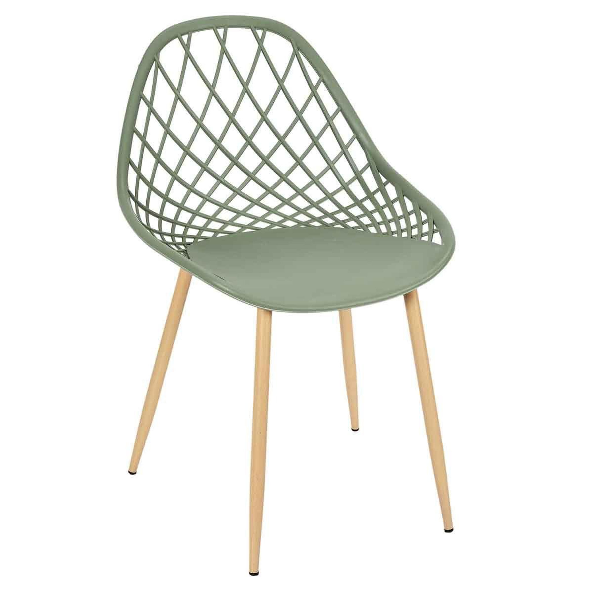 Voir la diapositive 2 : The Home Deco Factory Lot de 4 chaises design  malaga  80cm vert