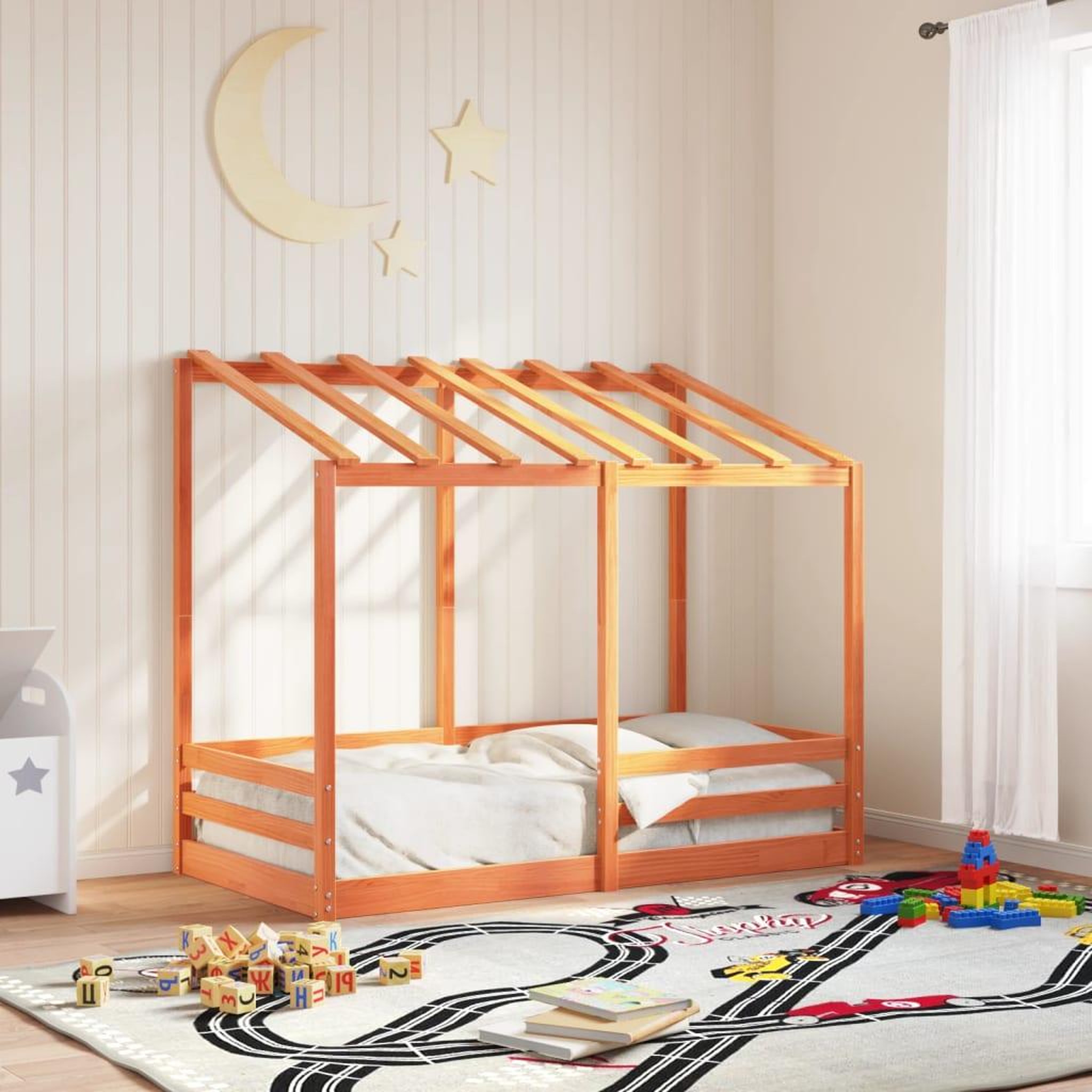 VIDAXL Lit pour enfants sans matelas cire marron 80x160 cm pin massif