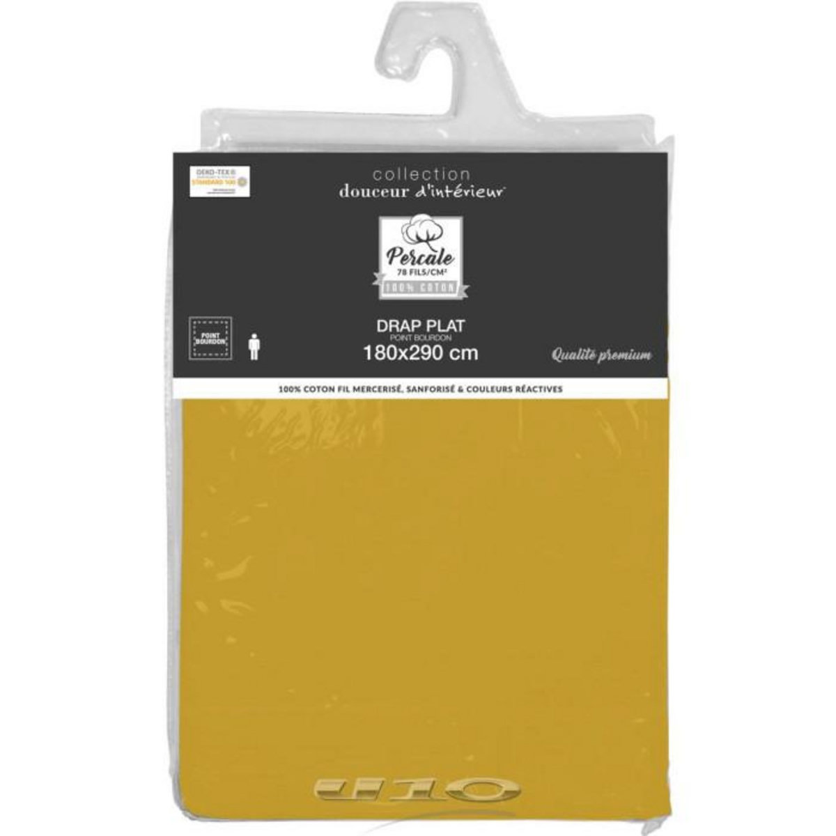 Paris Prix Drap Plat  Percaline  180x290cm Ocre