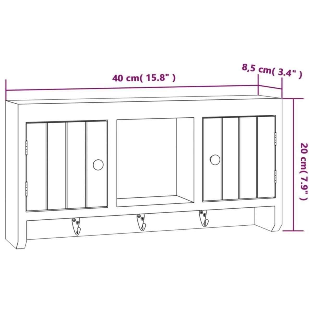 VIDAXL Armoire a cles Blanc 40x8,5x20 cm Bois d'ingenierie et acier
