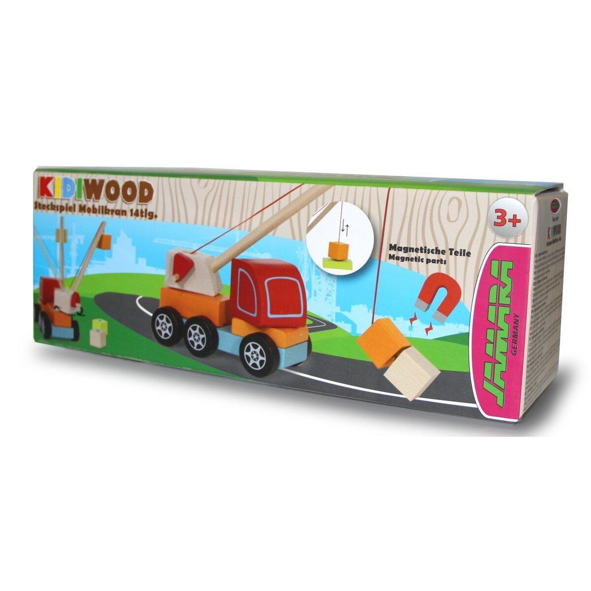 Voir la diapositive 3 : Jamara Jouet en bois kidiwood d'encastrements grue mobile 14parties