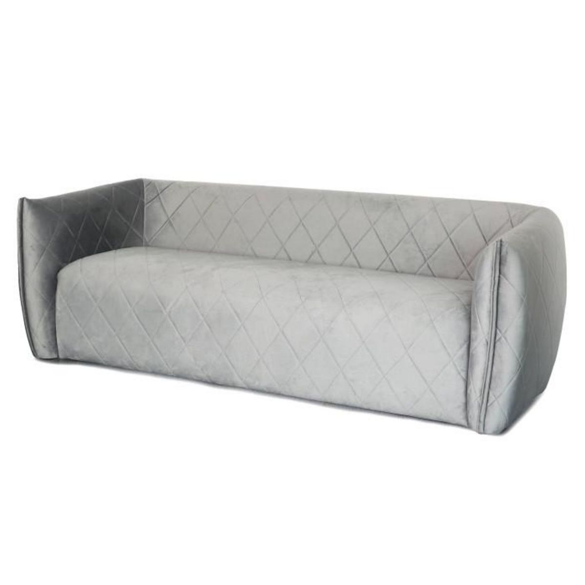 Paris Prix Canapé 3 Places Velours  Marquita  220cm Gris