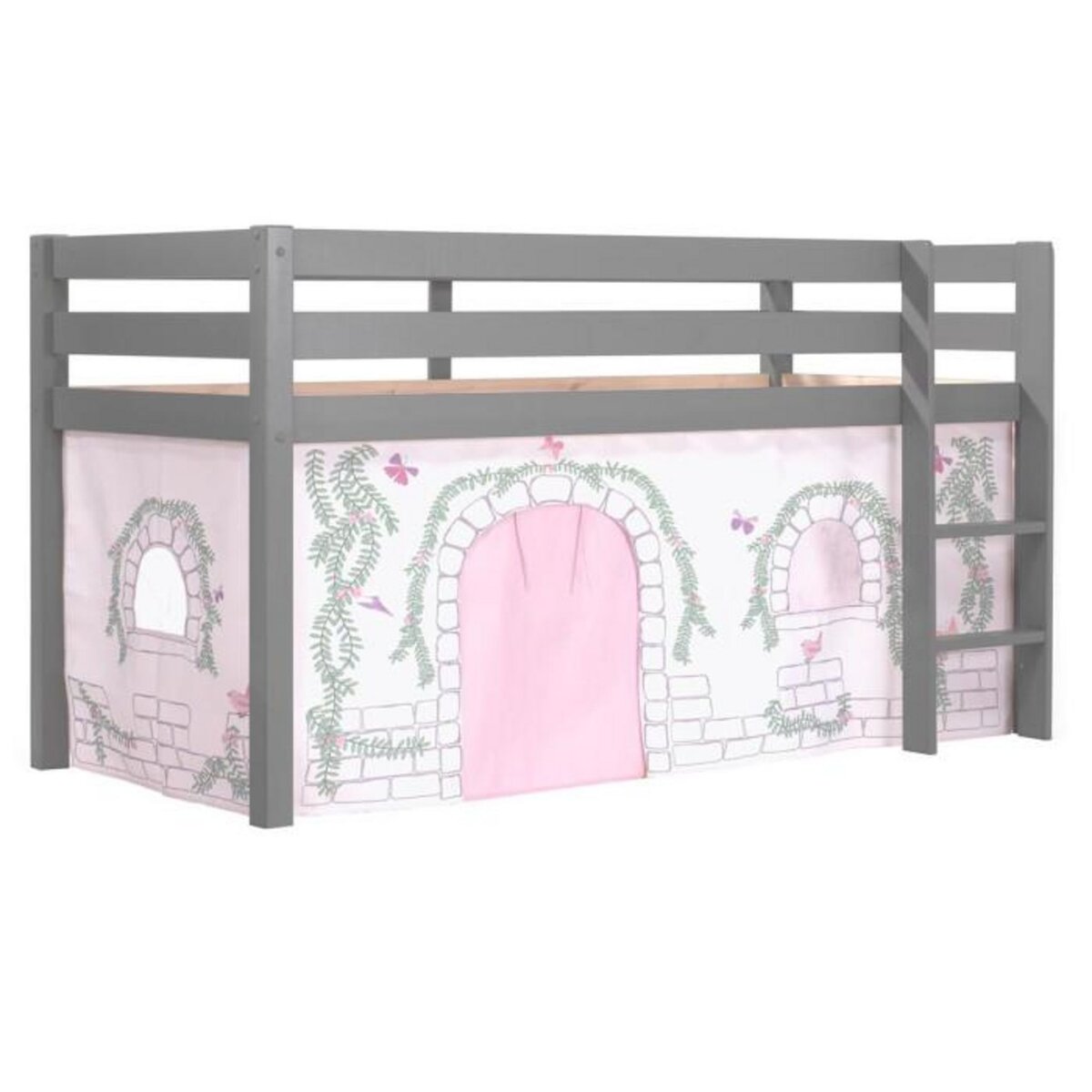 Paris Prix Lit Enfant  Pino Birdy  90x200cm Gris