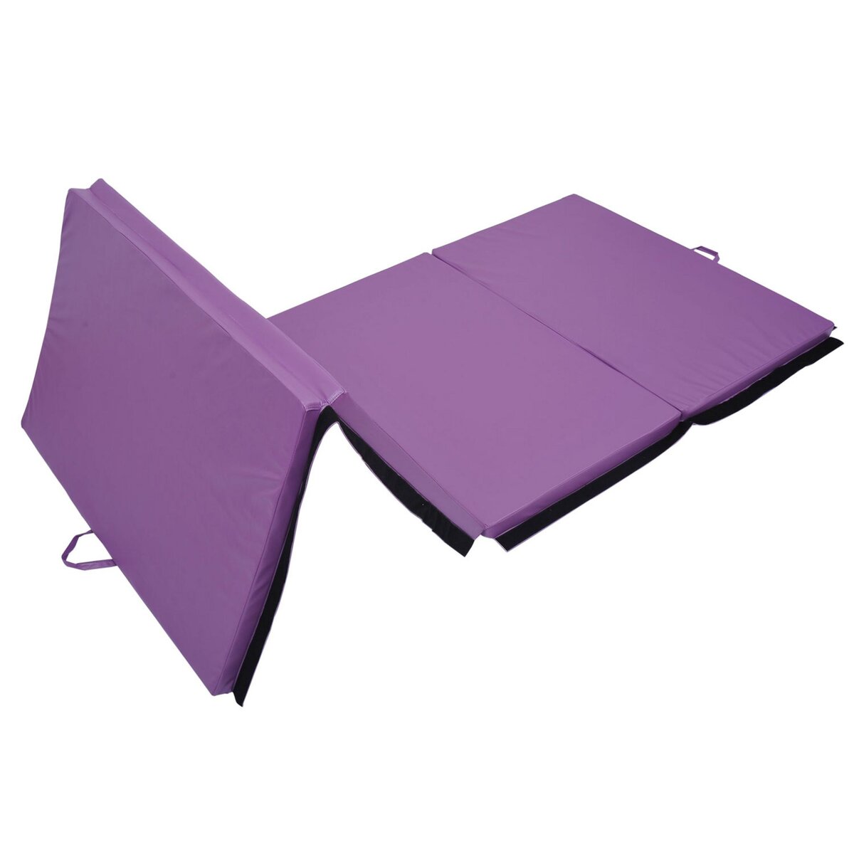 HOMCOM Tapis de sol gymnastique Fitness pliable portable rembourrage mousse  5 cm grand confort revêtement synthétique dim. 2,93L m x 1,15l m bleu pas  cher 