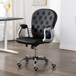 VIDAXL Chaise de bureau pivotante Noir Similicuir
